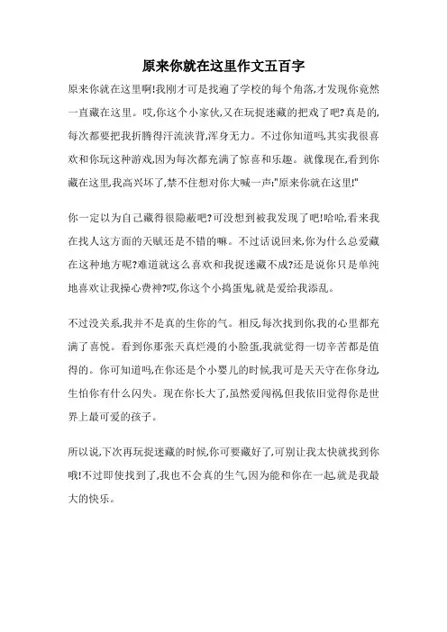 原来你就在这里作文五百字