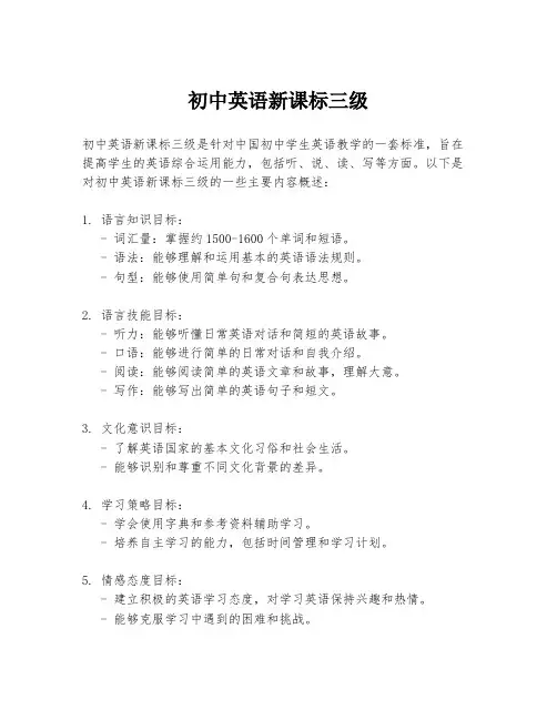 初中英语新课标三级
