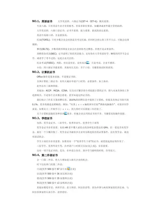 十大有用证书