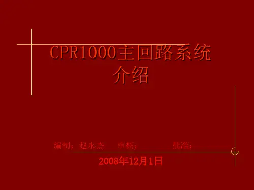 CPR1000压水堆系统介绍