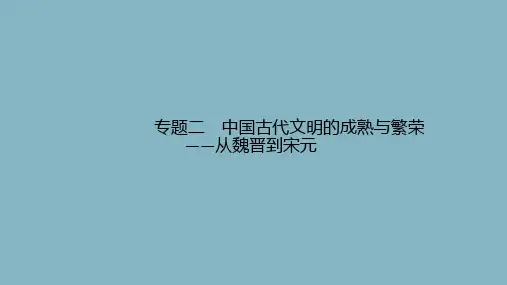 (广西课标版)2020版高考历史二轮复习专题2中国古代文明的成熟与繁荣——从魏晋到宋元课件