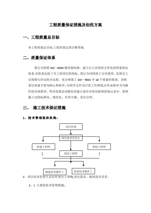工程质量保证措施及创优方案
