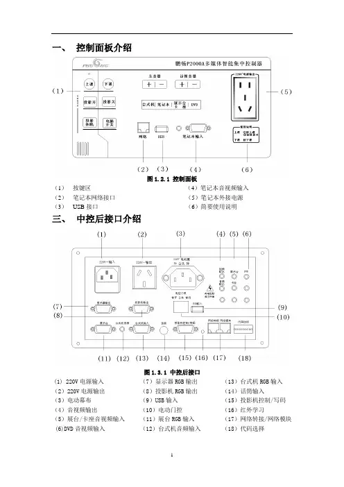 鹏畅P2000A多媒体智能集中控制器MP670使用说明书