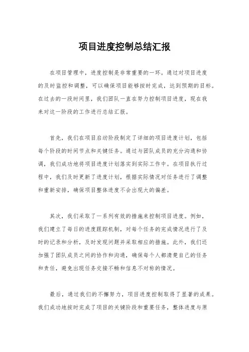 项目进度控制总结汇报