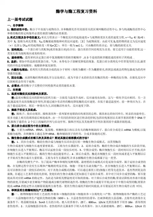 酶学与酶工程复习资料