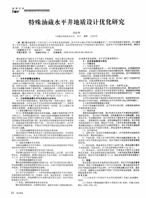 特殊油藏水平井地质设计优化研究