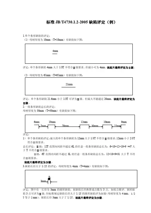 射线探伤评片条形缺陷举例