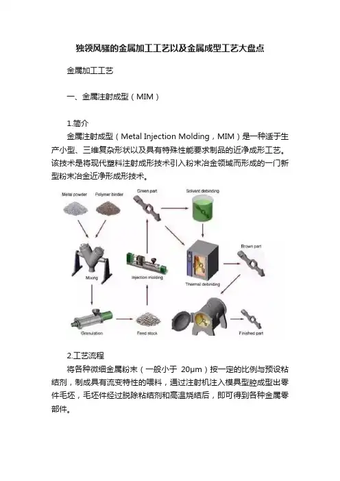 独领风骚的金属加工工艺以及金属成型工艺大盘点
