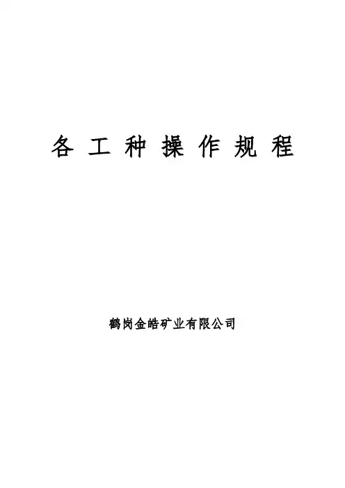 煤矿安全操作规程(2017修改版)