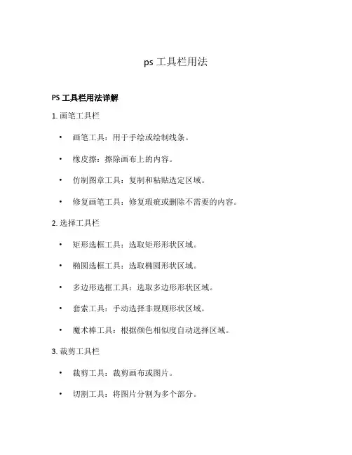 ps工具栏用法