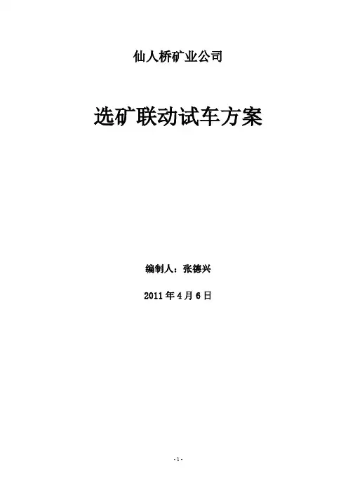 (完整word版)选矿试车方案(word文档良心出品)