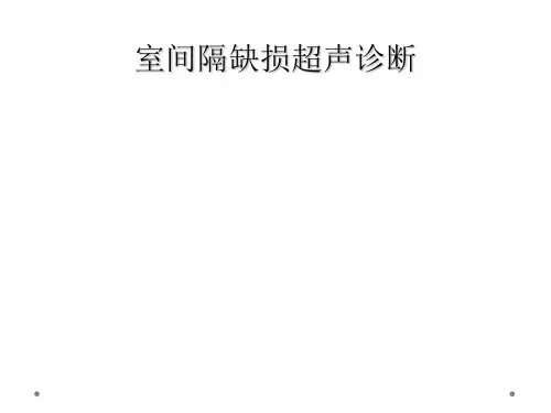 室间隔缺损超声诊断
