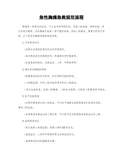 急性胸痛急救规范流程