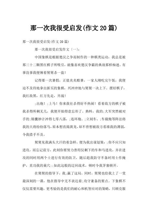 那一次我很受启发(作文20篇)