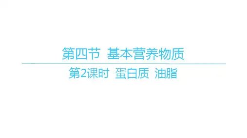人教版高中化学必修第二册精品课件 第七章 有机化合物 第四节 基本营养物质 第2课时 蛋白质 油脂