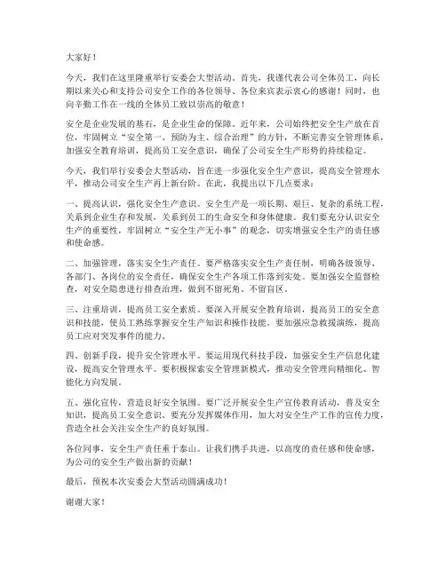 安委会大型活动发言稿范文