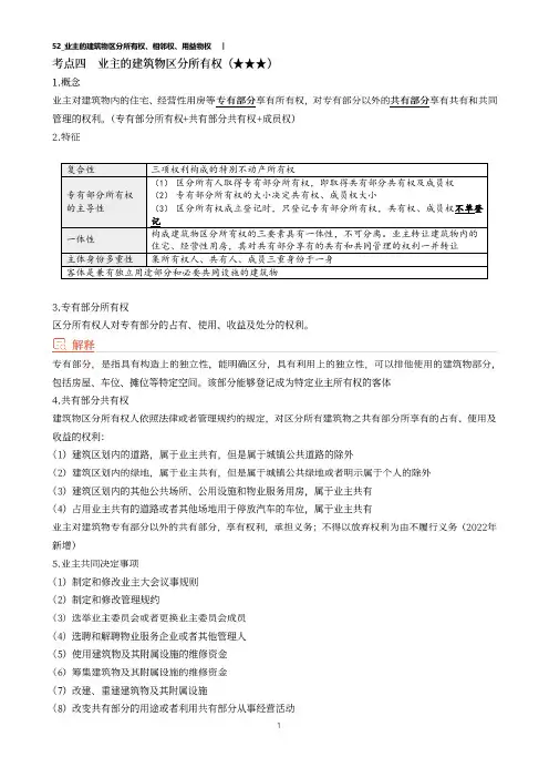 【涉税相关法律讲义】52业主的建筑物区分所有权、相邻权、用益物权