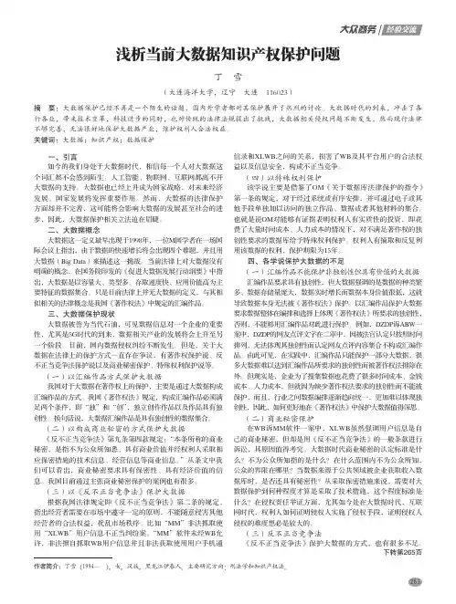 浅析当前大数据知识产权保护问题
