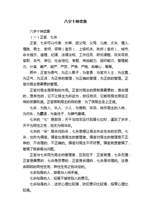 八字十神类象