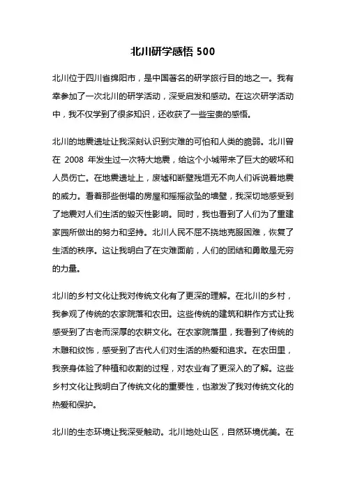 北川研学感悟500