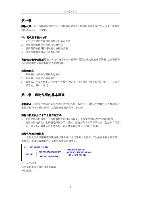 中山大学药化汇总(上课篇)
