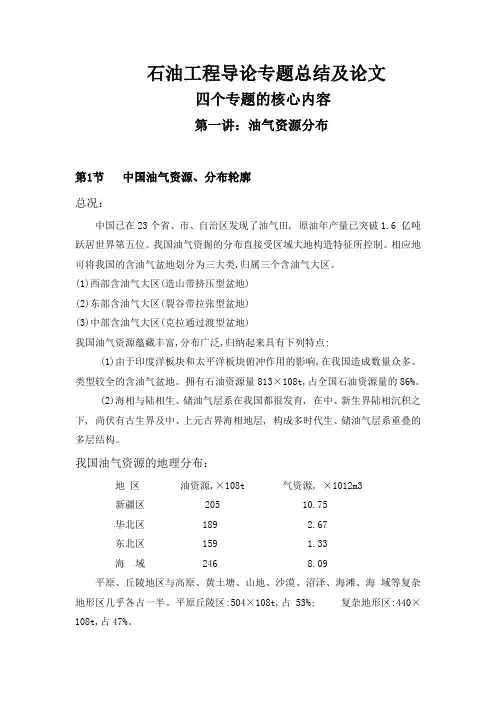 重庆科技学院石油工程导论作业