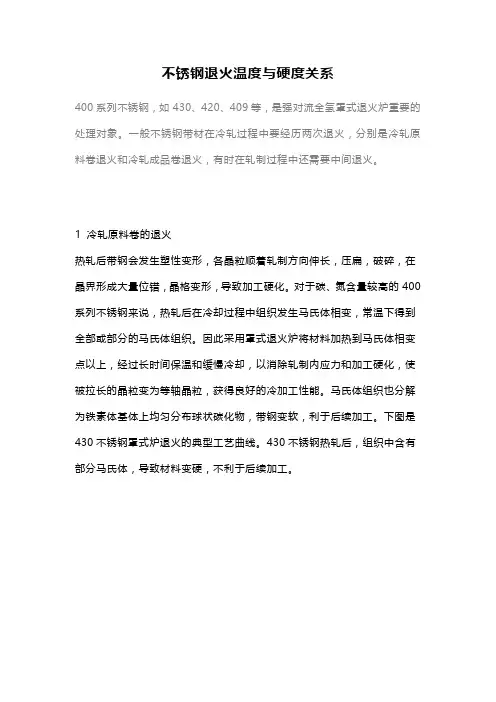 不锈钢退火温度与硬度关系