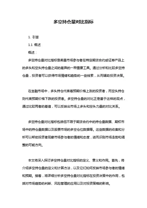 多空持仓量对比指标