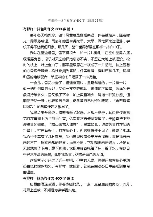 有那样一抹色彩作文600字（通用35篇）