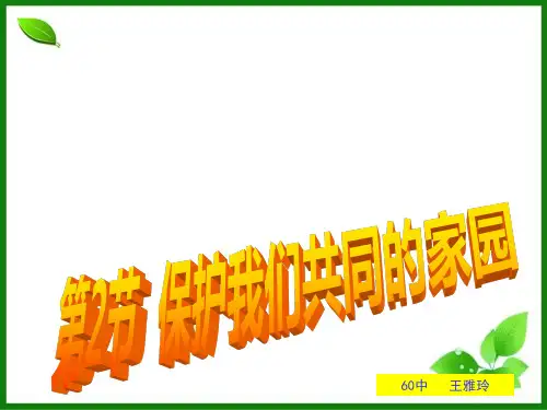 《保护我们共同的家园》PPT精品课件人教版1
