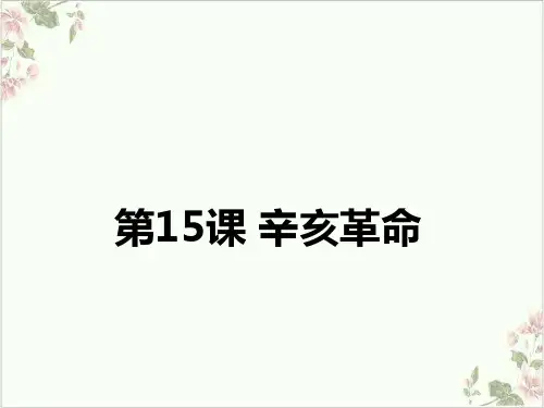 必修中外历史纲要(上)辛亥革命