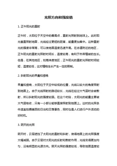 光照方向和强度值