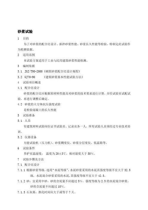 砂浆试验