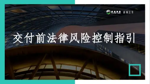 交付前法律风险控制指引培训PPT