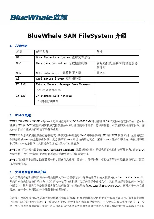 BWFS软件产品介绍