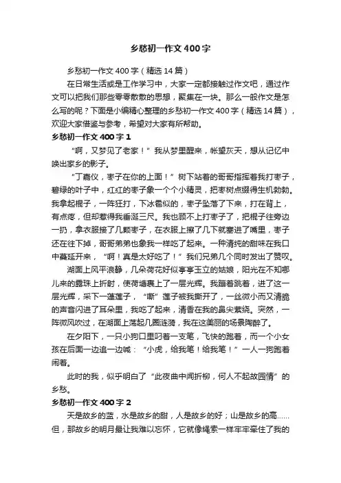 乡愁初一作文400字