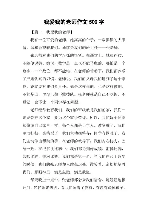 我爱我的老师作文500字