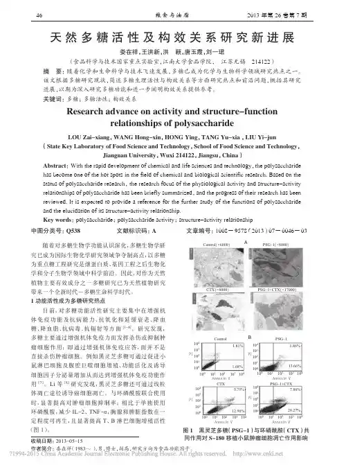 天然多糖活性及构效关系研究新进展_娄在祥