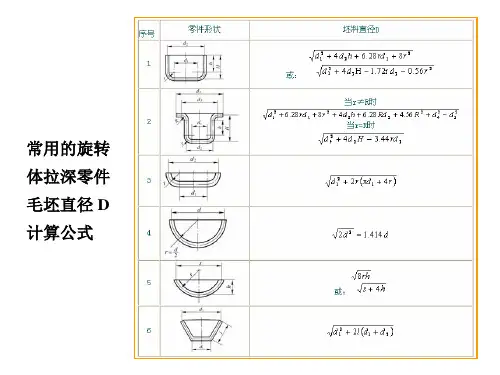 拉深毛坯工序尺寸计算实例
