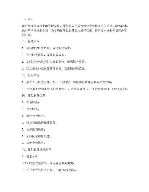 物业外包服务管理方案模板