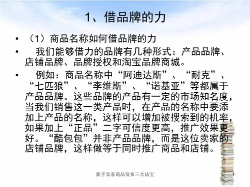 新手卖家商品发布三大法宝课件