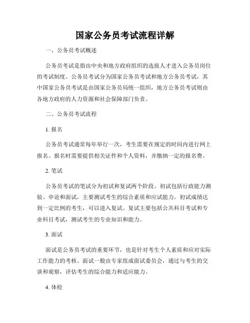 国家公务员考试流程详解