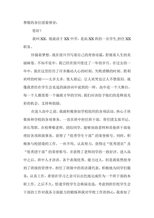 市级优秀团干部个人事迹