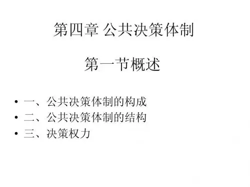 第四章 公共决策体制