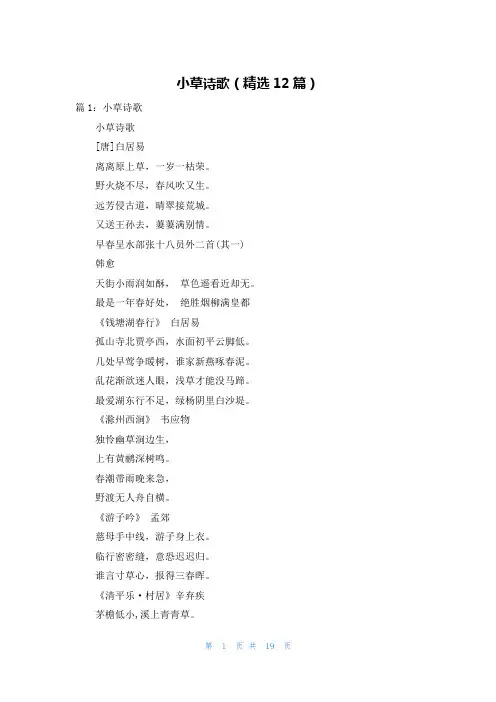 小草诗歌(精选12篇)