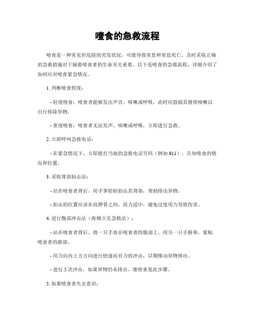 噎食的急救流程