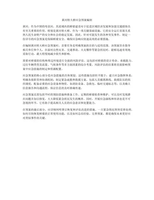 黄河特大桥应急预案编制