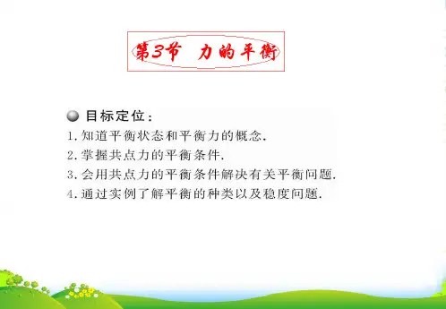 新鲁科版高中物理必修一5.3《力的平衡》课件2 (共55张PPT)