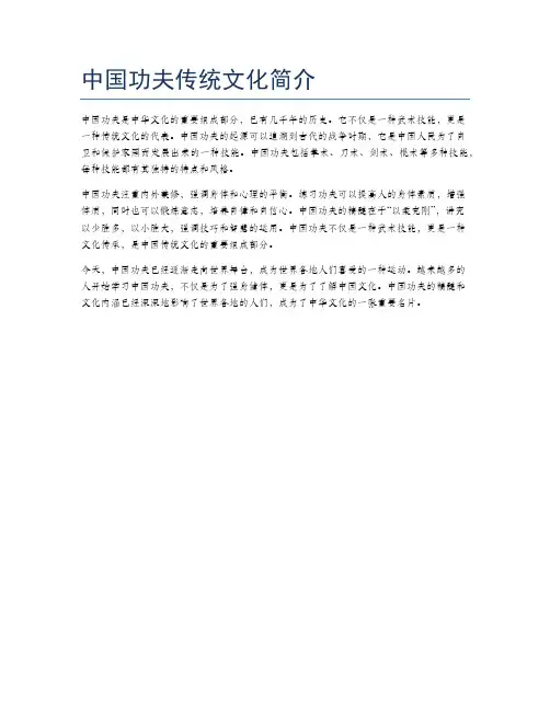 中国功夫传统文化简介