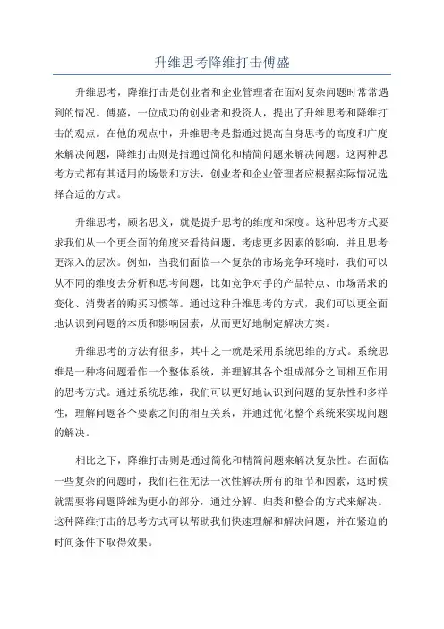 升维思考降维打击傅盛